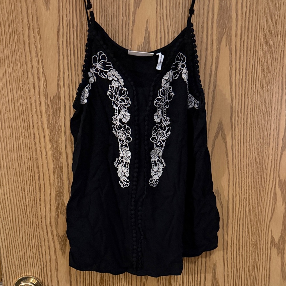 Chic Black Floral Women's Camisole